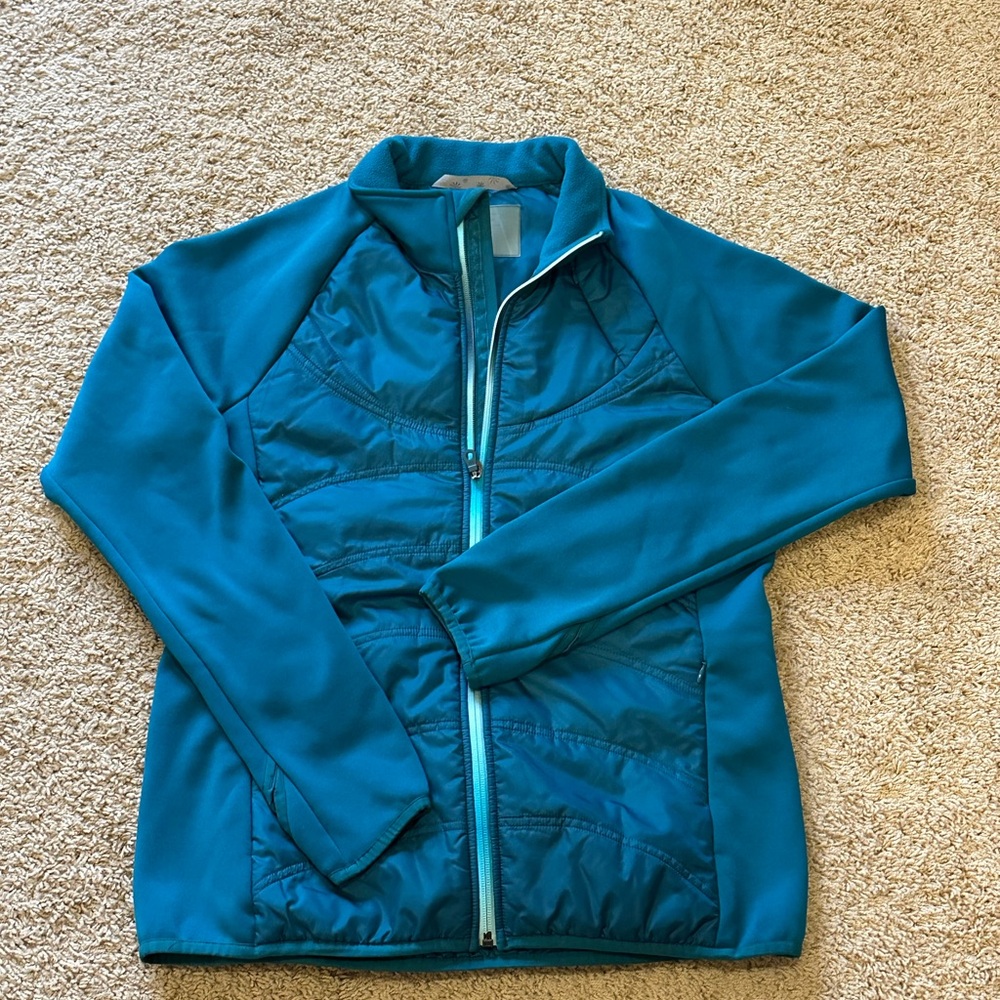 Athleta Vibrant Blue Down/Fleece Jacket